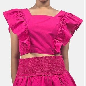HG360 Collective Pink Ruffled Crop Top